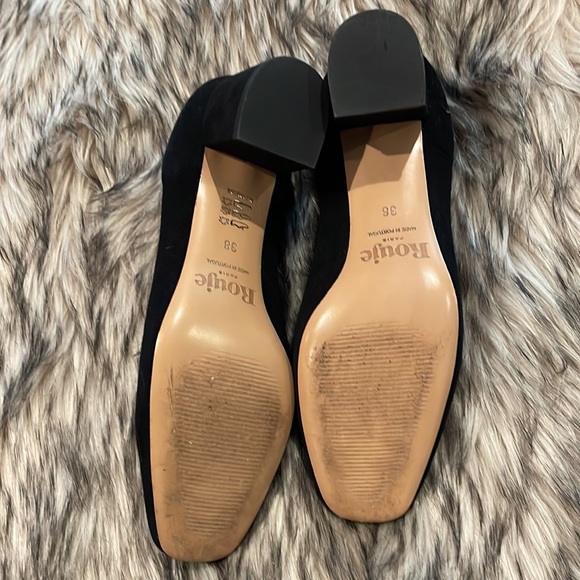 Black suede pumps by French label, Rouje - French Size 38, Size 7 US, 2” heel